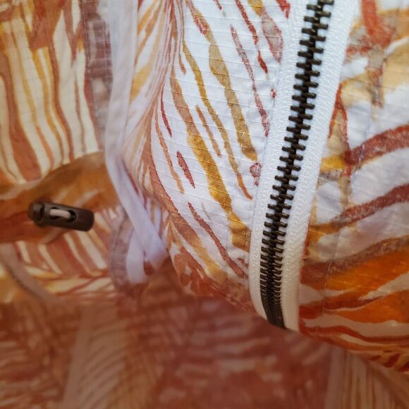 Chicos 3 Womens Sz XL/16 Orange Leaf Tropical Palm Full Zip Lightweight Jacket - Picture 13 of 16